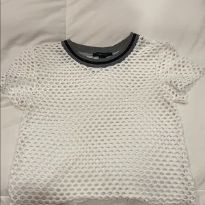 White Ribbed T-Shirt